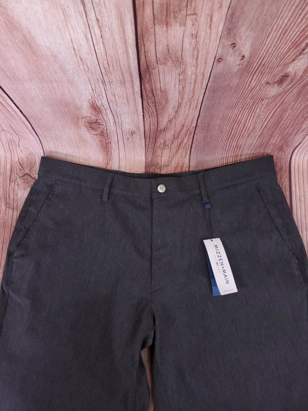 NWT Mizzen Main Performance Trousers Pants Mens 36 Gray Stretch Unhemmed - Picture 3 of 16